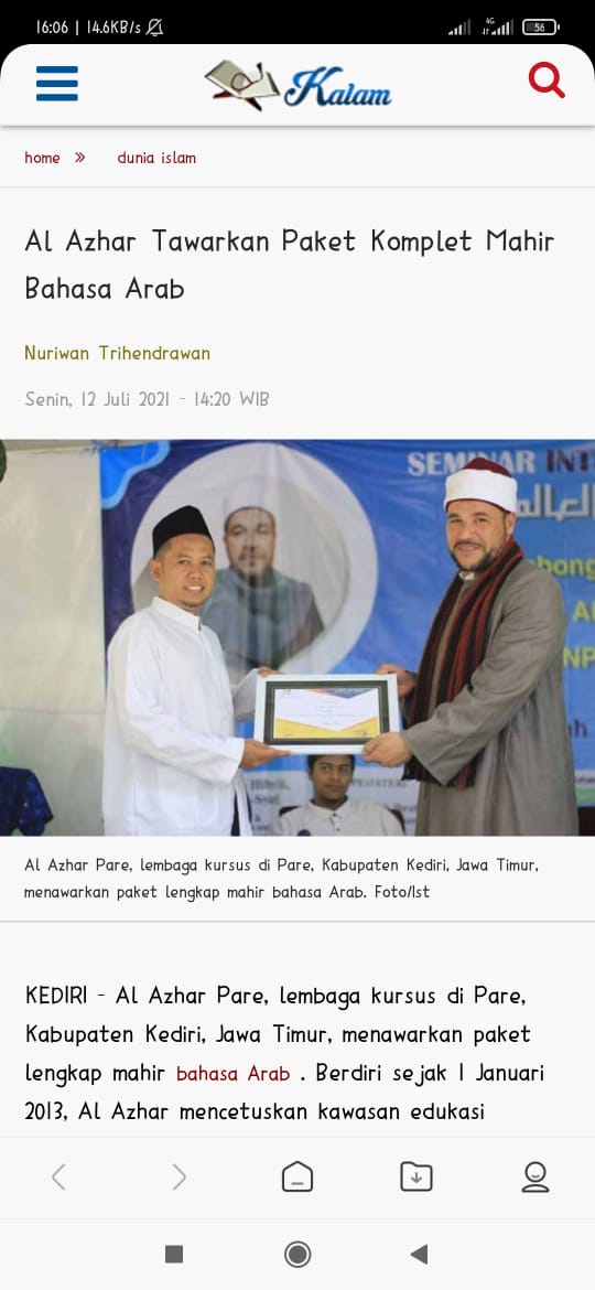 Liputan Media Tes TOAFL Al Azhar Pare